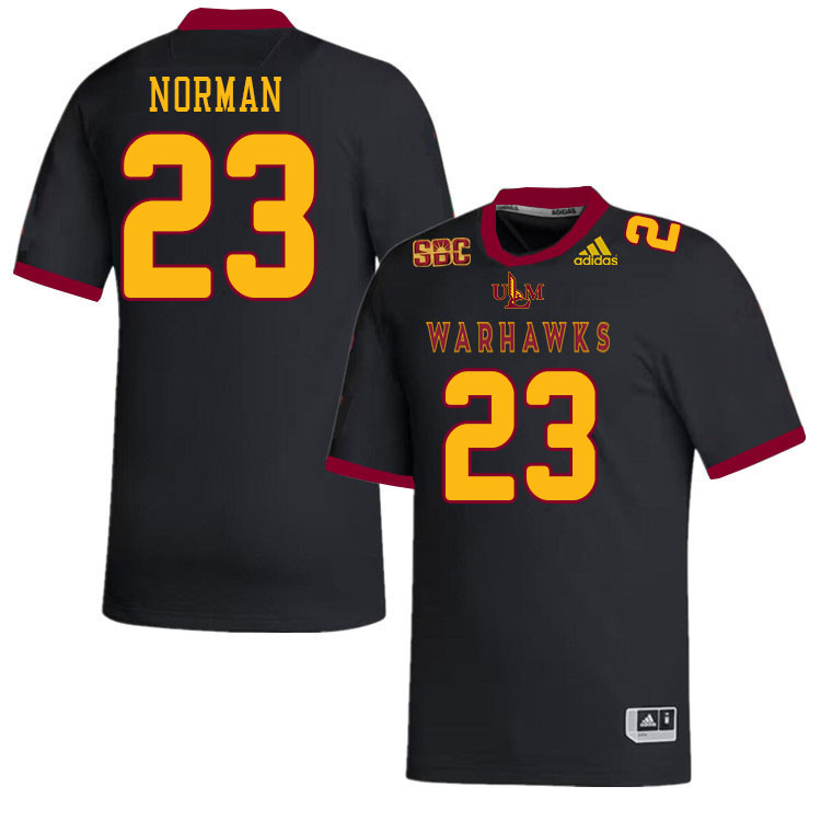 #23 Charlie Norman Louisiana-Monroe Warhawks College Football Jerseys Stitched-Black